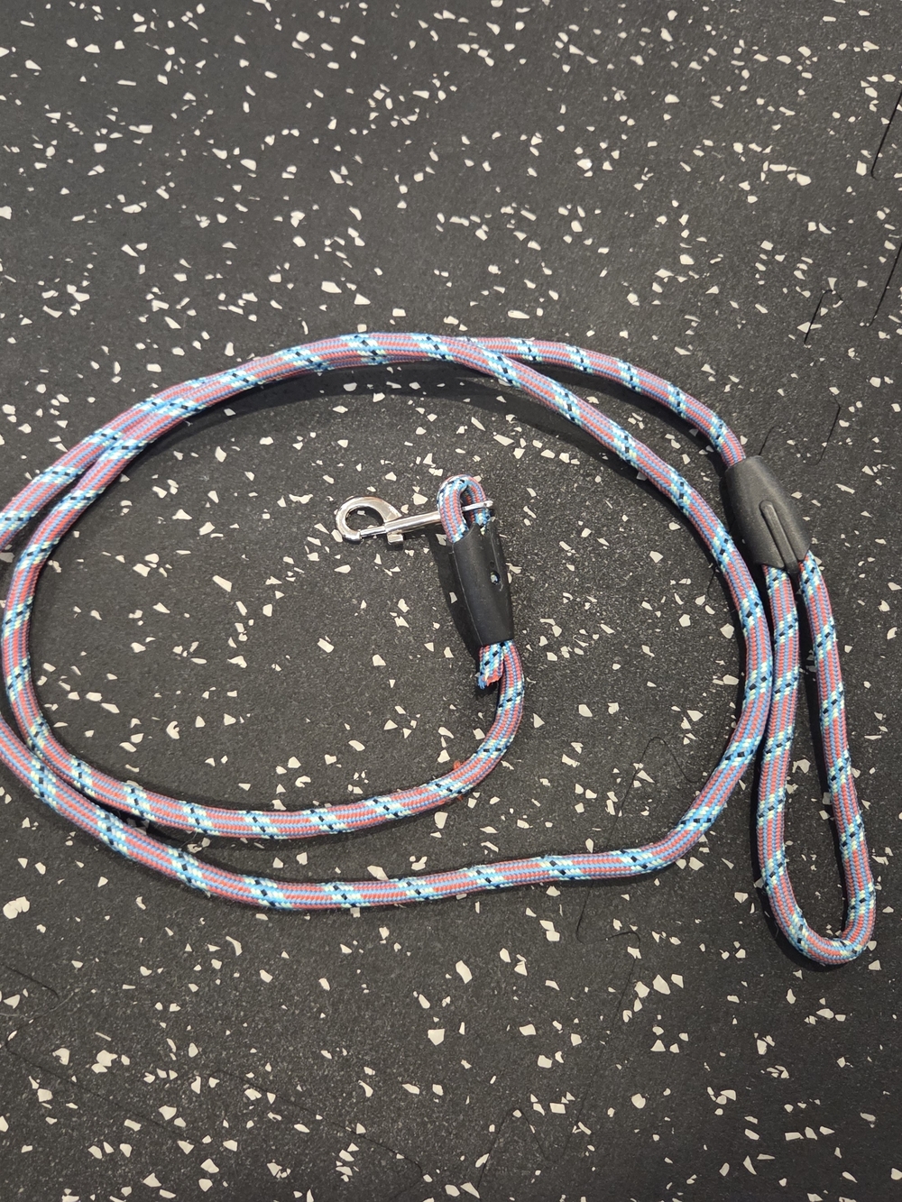 Dog Leash – Blue/Pink Braided Pattern with Comfortable Handle